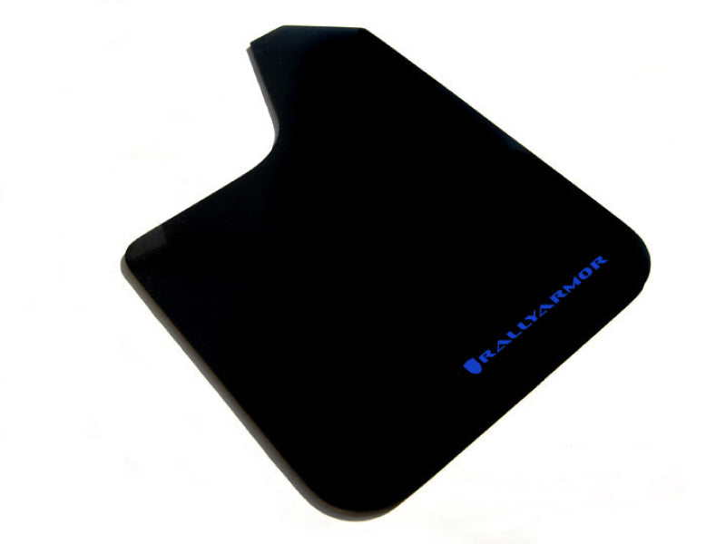 Rally Armor Universal Fit (No Hardware) Basic Black Mud Flap w/ Blue Logo - Black Ops Auto Works