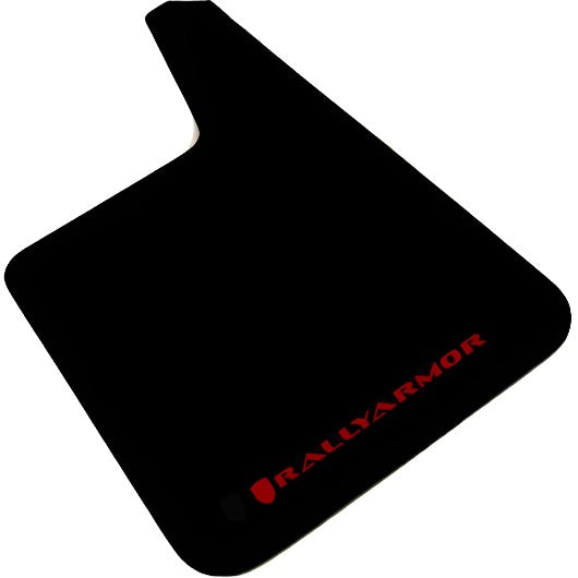 Rally Armor Universal Fit (No Hardware) Basic Plus Black Mud Flap w/ Red Logo - Black Ops Auto Works