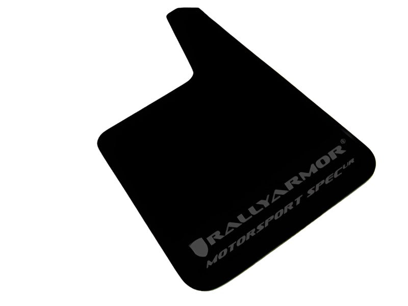 Rally Armor Universal Fit (No Hardware) Motorsport Spec Black UR Mud Flap w/ Gray Logo - Black Ops Auto Works