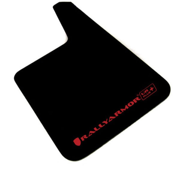 Rally Armor Universal Fit (No Hardware) UR Plus Black UR Mud Flap w/ Red Logo - Black Ops Auto Works