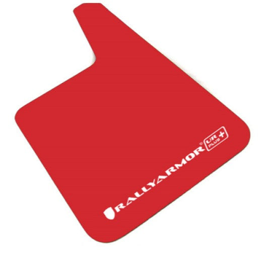 Rally Armor Universal Fit (No Hardware) UR Plus Red UR Mud Flap w/ White Logo - Black Ops Auto Works
