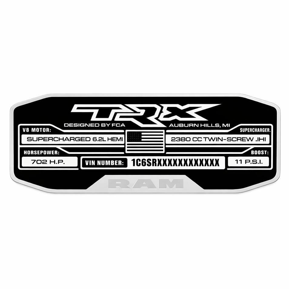 Ram 1500 TRX RHO Billet Aluminum Center Console Badge