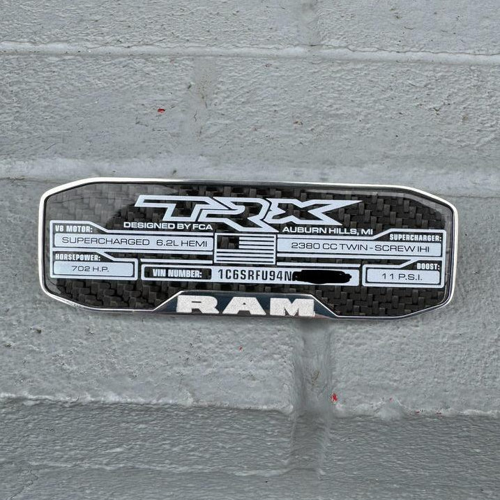 Ram 1500 TRX RHO Billet Aluminum Center Console Badge