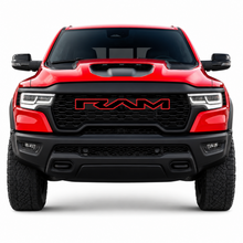 Load image into Gallery viewer, RAM 1500 TRX and RHO front grille badge replacement with premium aggressive styling