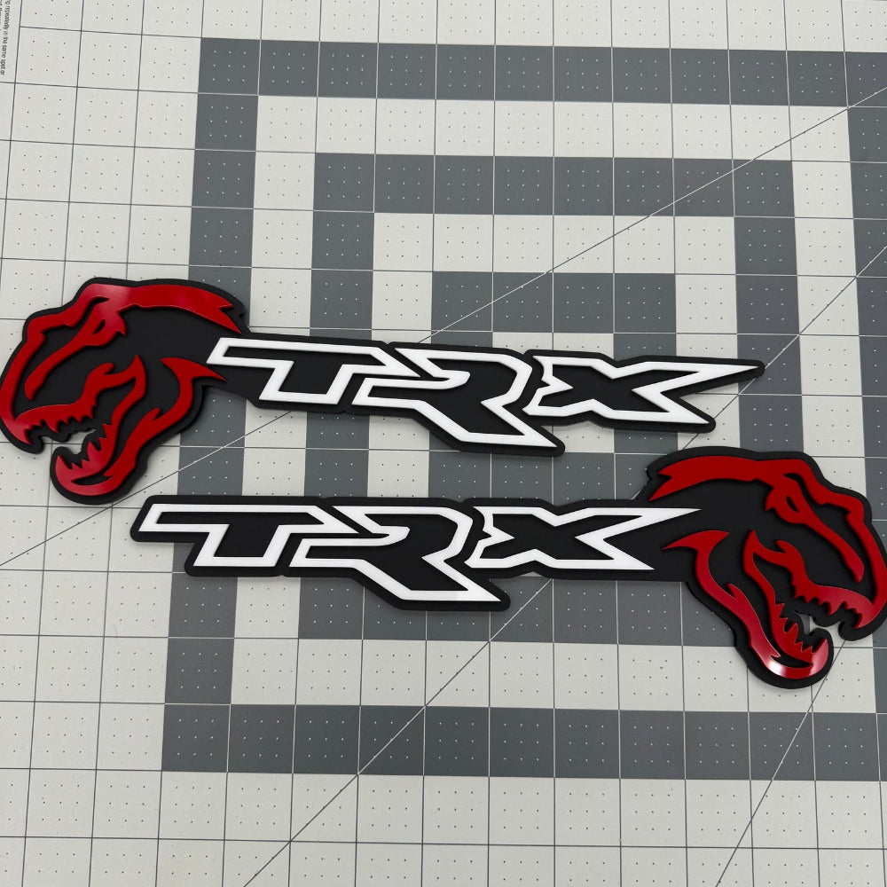 Ram 1500 TRX RHO T-Rex Design 2 Combo Badge Pair