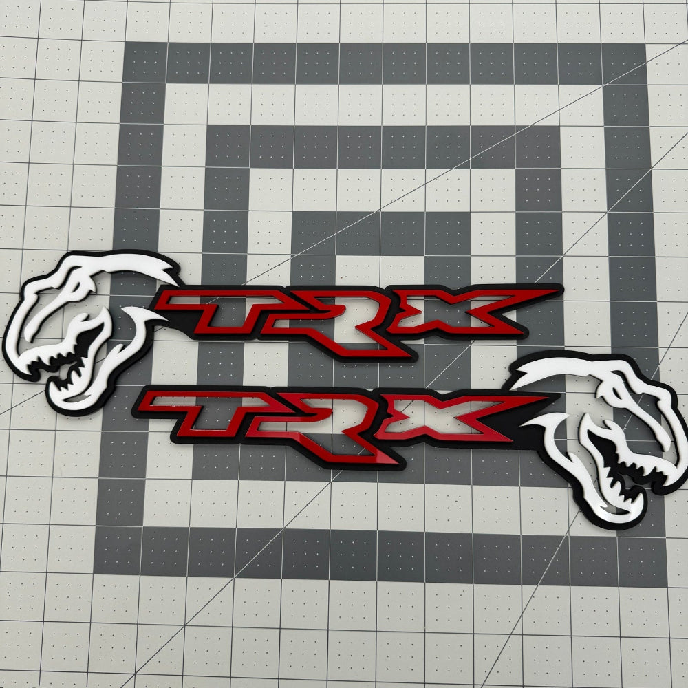 Ram 1500 TRX RHO T-Rex Design 2 Combo Badge Pair