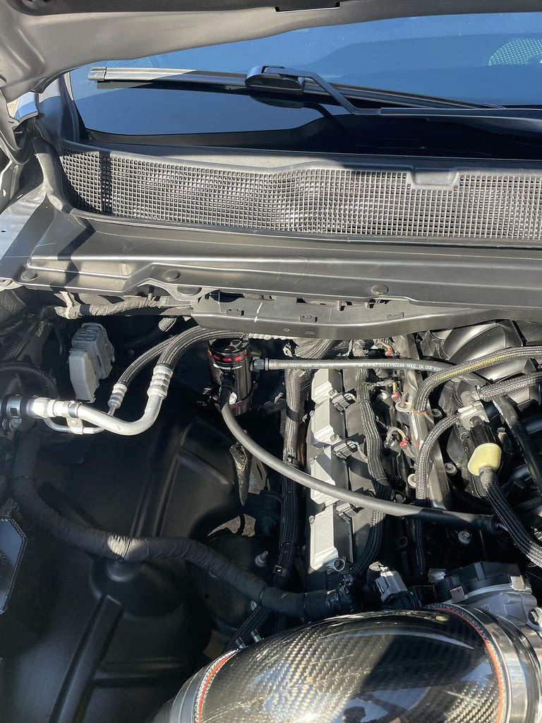 Full kit view on Ram 1500 engine with mounting bracket