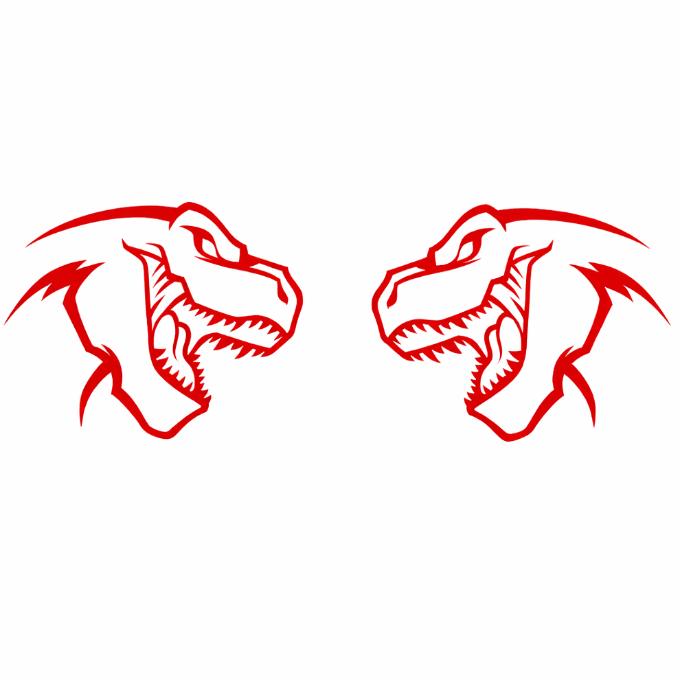 Ram TRX RHO T-Rex Head Badge 3.6x3.4in Pair