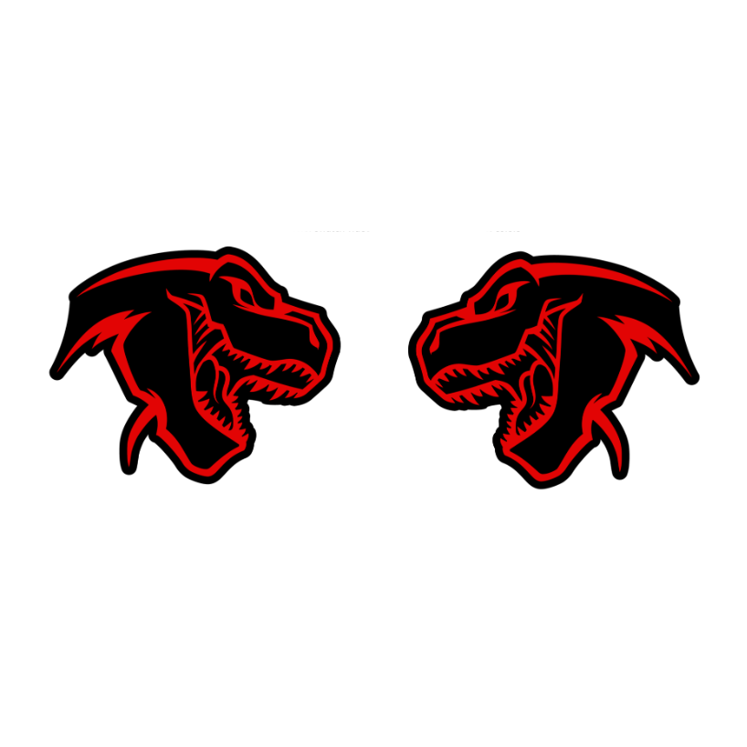 Ram TRX RHO T-Rex Head Badge 3.6x3.4in Pair
