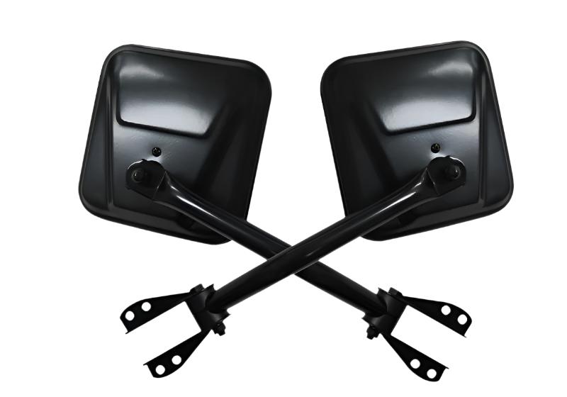 Rampage 1955-1983 Jeep CJ5 Side Mirrors - Black - Black Ops Auto Works