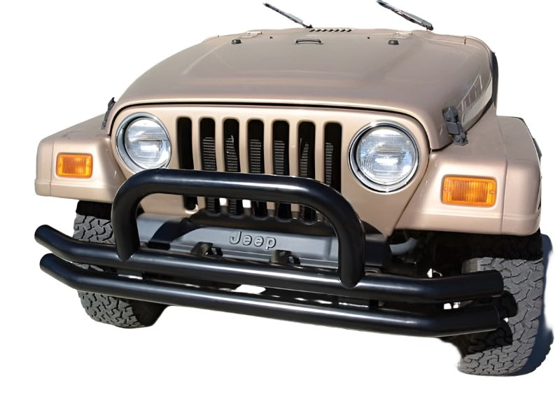 Rampage 1976-1983 Jeep CJ5 Double Tube Bumper Front - Black - Black Ops Auto Works