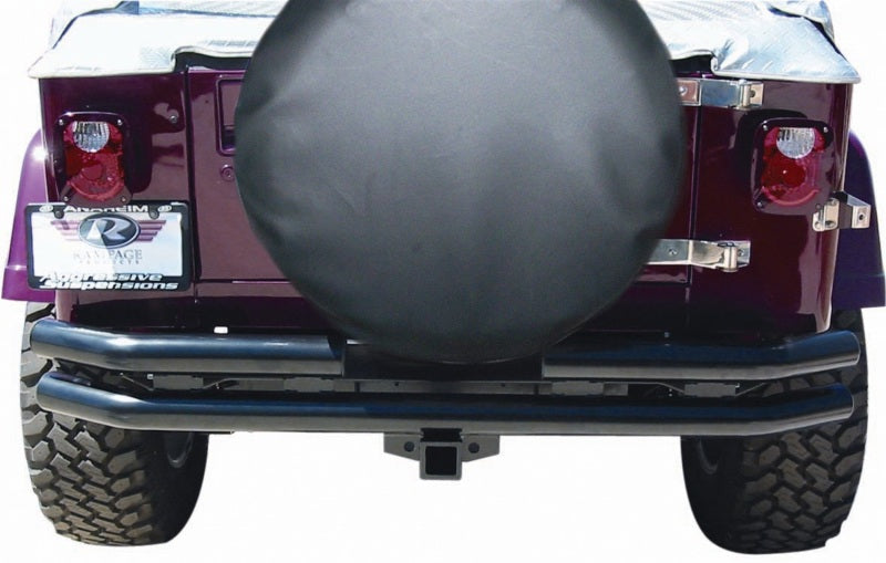 Rampage 1976-1983 Jeep CJ5 Double Tube Rear Bumper - Black - Black Ops Auto Works