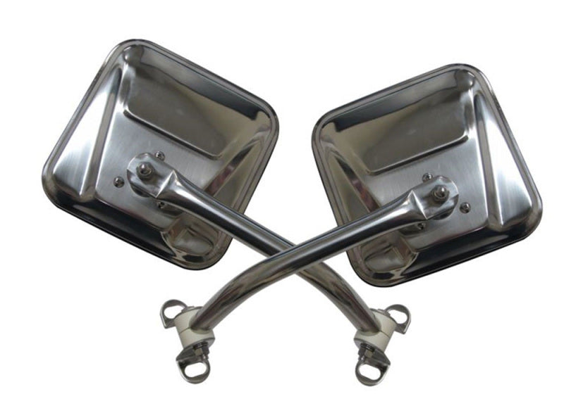 Rampage 1976-1983 Jeep CJ5 Mirror Kit - Stainless - Black Ops Auto Works