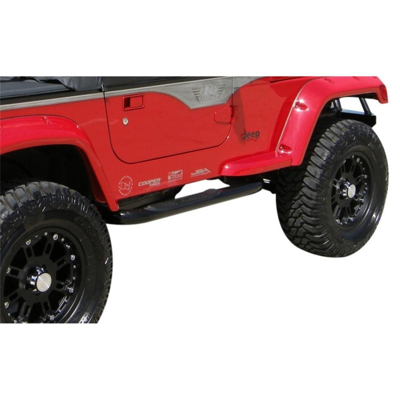 Rampage 1987-1995 Jeep Wrangler(YJ) 3 Inch Round Nerf Bar - Black - Black Ops Auto Works