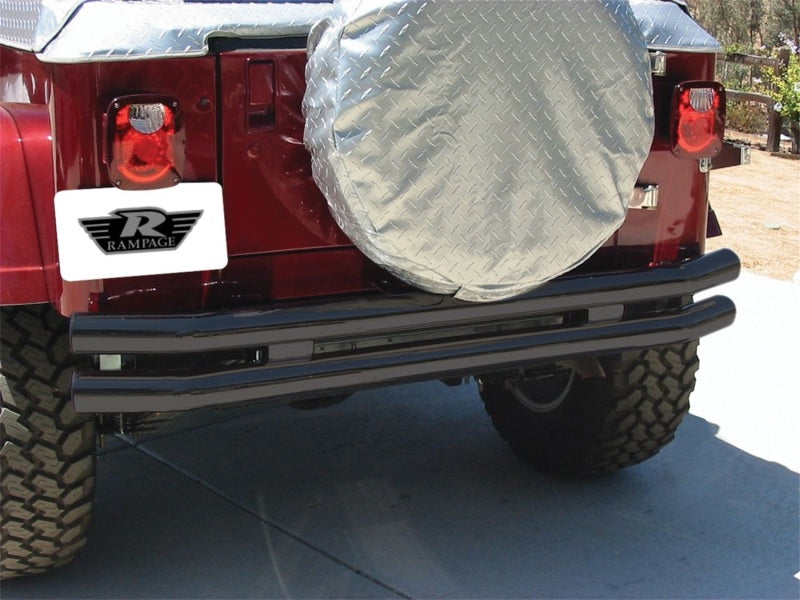 Rampage 1987-1995 Jeep Wrangler(YJ) Double Tube Bumper - Black - Black Ops Auto Works