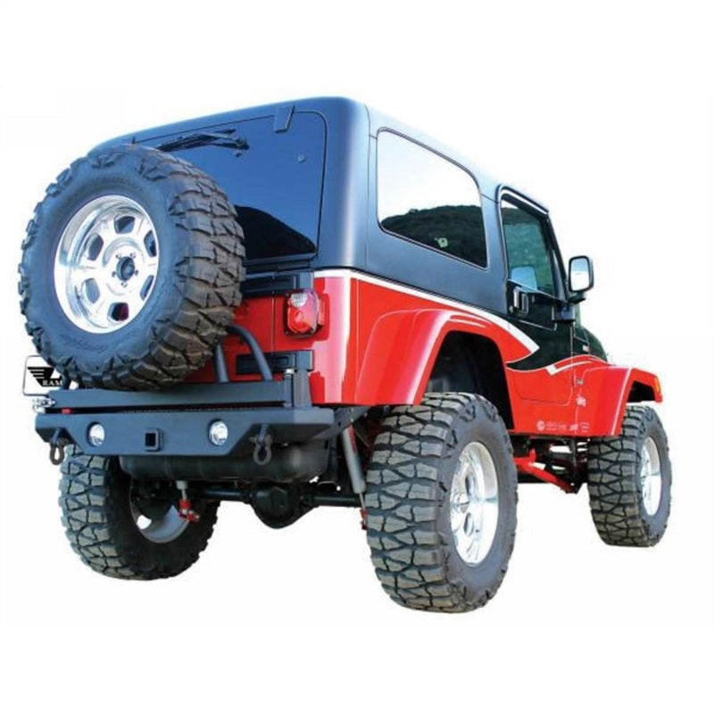 Rampage 1987-1995 Jeep Wrangler(YJ) Recovery Bumper Rear - Black - Black Ops Auto Works