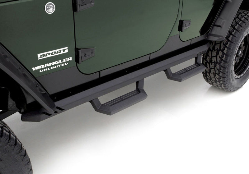Rampage 1999-2019 Jeep Rock Rail Short Step Universal 4 Piece Set - Black - Black Ops Auto Works