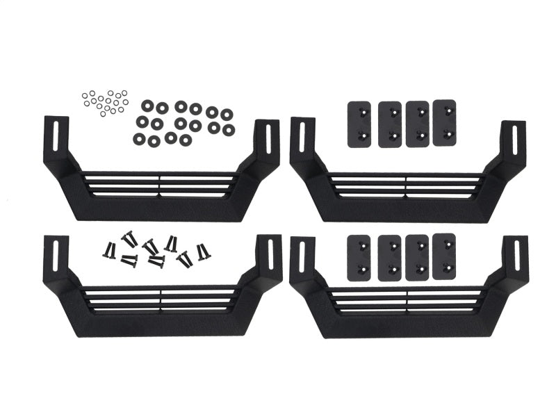 Rampage 1999-2019 Jeep Rock Rail Short Step Universal 4 Piece Set - Black - Black Ops Auto Works