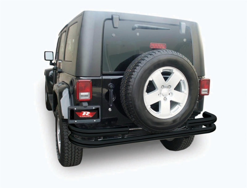 Rampage 2007-2018 Jeep Wrangler(JK) Double Tube Rear Bumper - Black - Black Ops Auto Works