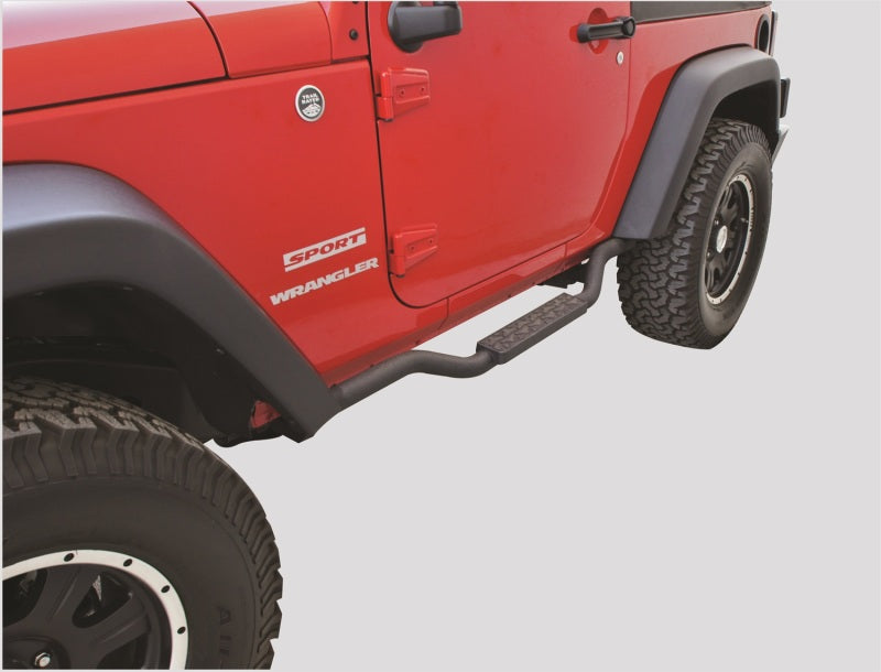 Rampage 2007-2018 Jeep Wrangler(JK) Side Bar Drop Step Slimline - Black - Black Ops Auto Works