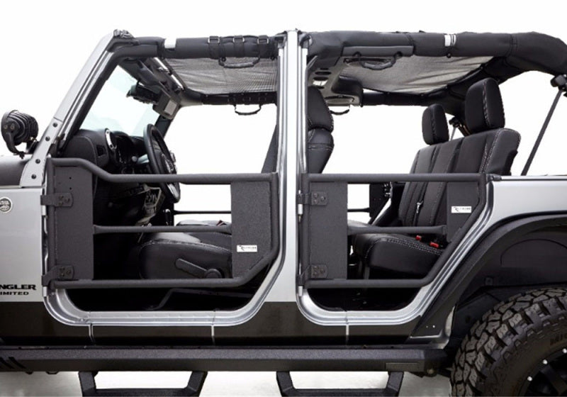 Rampage 2007-2018 Jeep Wrangler(JK) Unlimited 4-Door Tube Doors With Netting - Black - Black Ops Auto Works