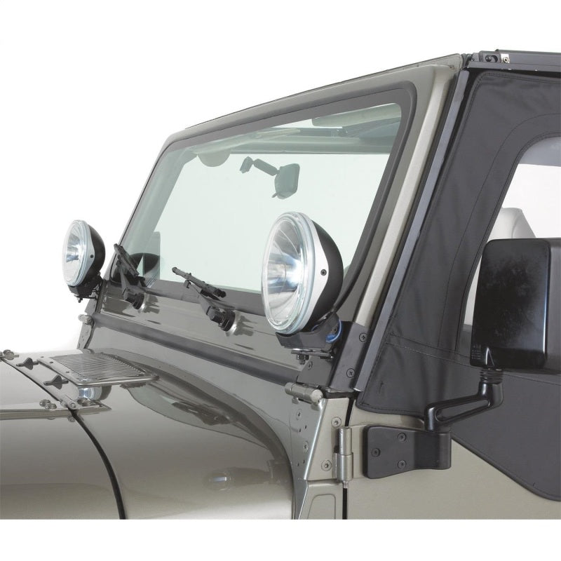 Rampage 1976-1983 Jeep CJ5 Windshield Hinge Light Bracket - Black - Rampage 7609
