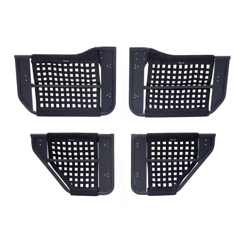 Rampage 2007-2018 Jeep Wrangler(JK) Unlimited 4-Door Tube Doors With Netting - Black - Rampage 7684