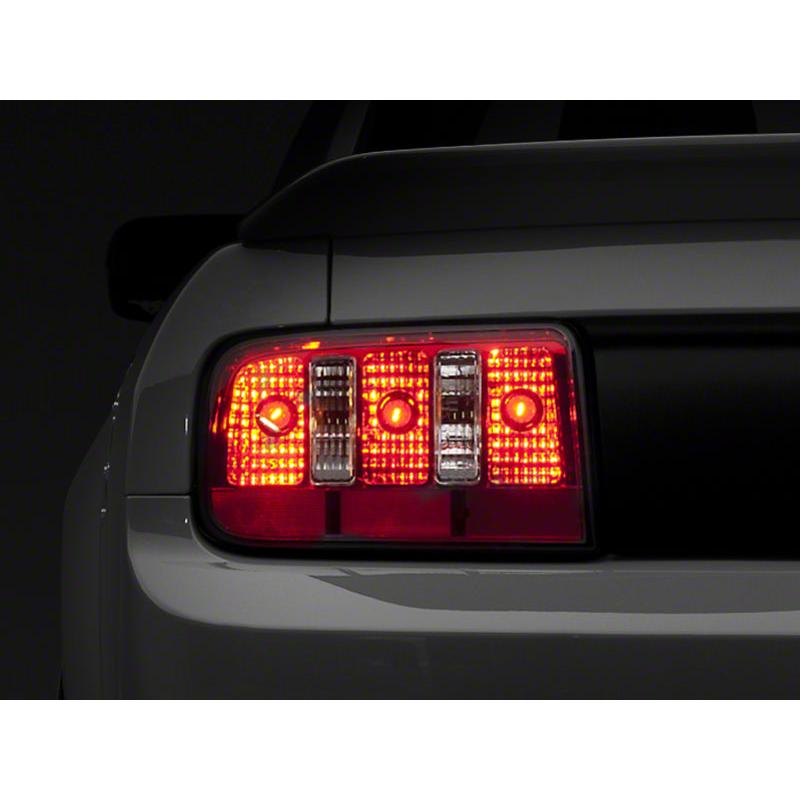Raxiom Raxiom 05-09 Ford Mustang Coyote Tail Lights- Chrome Housing - Red/Clear Lens