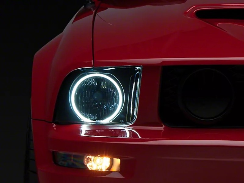 Raxiom 05-09 Ford Mustang GT V6 Axial Series CCFL Halo Projector Headlight- Blk Housing (Smkd Lens) - Black Ops Auto Works
