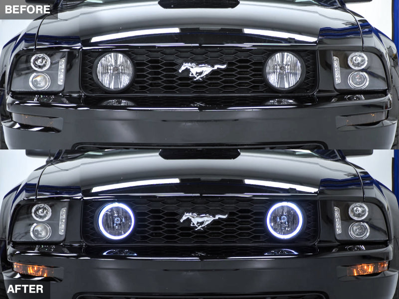 Raxiom 05-12 Ford Mustang GT LED Halo Fog Lights (Smoked) - Black Ops Auto Works