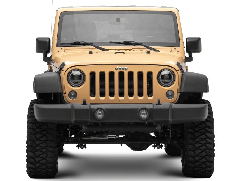Raxiom Raxiom 07-08 Jeep Wrangler JK Hi Output LED Headlights/Angel Eye DRL- Black Housing- Clear Lens