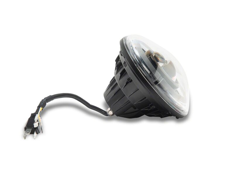 Raxiom Raxiom 07-08 Jeep Wrangler JK Hi Output LED Headlights/Angel Eye DRL- Black Housing- Clear Lens
