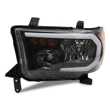 Load image into Gallery viewer, Raxiom Raxiom 07-13 Toyota Tundra Axial Series Headlights w/ LED Bar- Black Housing (Clear Lens)