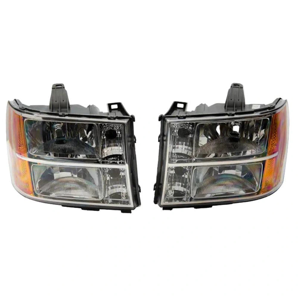 Raxiom 07-14 GMC Sierra 1500/2500 HD/3500 HD Axial OEM Rep Headlights- Chrome Housing (Clear Lens) - Raxiom S518298