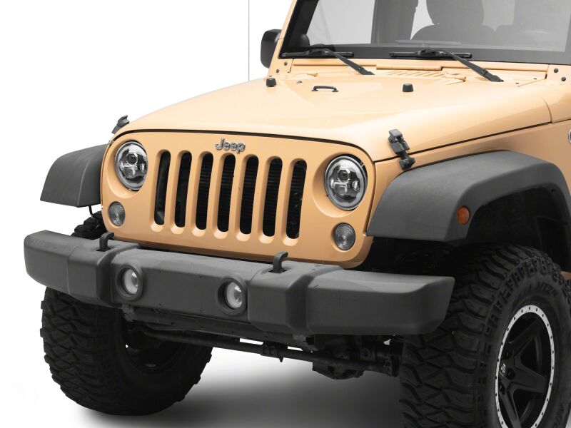 Raxiom Raxiom 07-18 Jeep Wrangler Axial Series 7-Inch LED Headlights w DRL/ Black Housing - Clear Lens