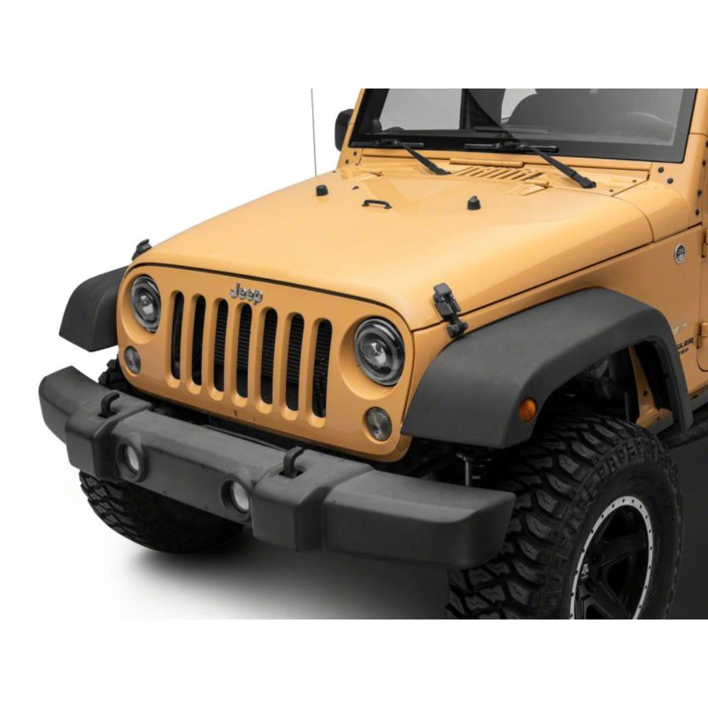 Raxiom 07-18 Jeep Wrangler JK Axial Series 7-In Dragon Eye LED Headlights- Blk Housing (Clear Lens) - Raxiom J167194