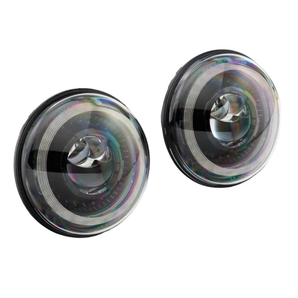 Raxiom 07-18 Jeep Wrangler JK Axial Series 7-In Dragon Eye LED Headlights- Blk Housing (Clear Lens) - Raxiom J167194