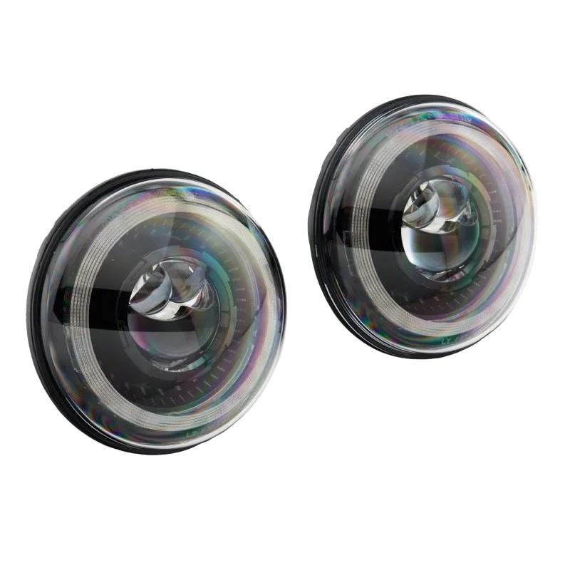 Raxiom Raxiom 07-18 Jeep Wrangler JK Axial Series 7-In Dragon Eye LED Headlights- Blk Housing (Clear Lens)