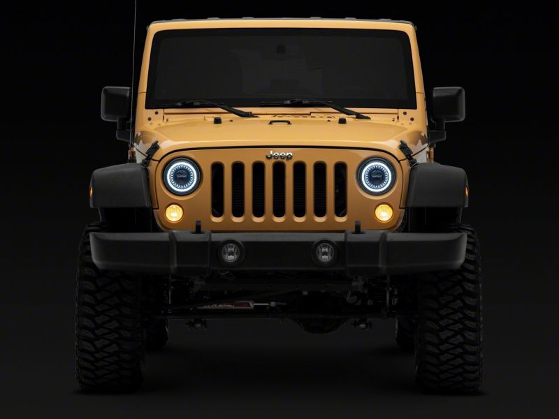 Raxiom Raxiom 07-18 Jeep Wrangler JK Axial Series 7-In Dragon Eye LED Headlights- Blk Housing (Clear Lens)