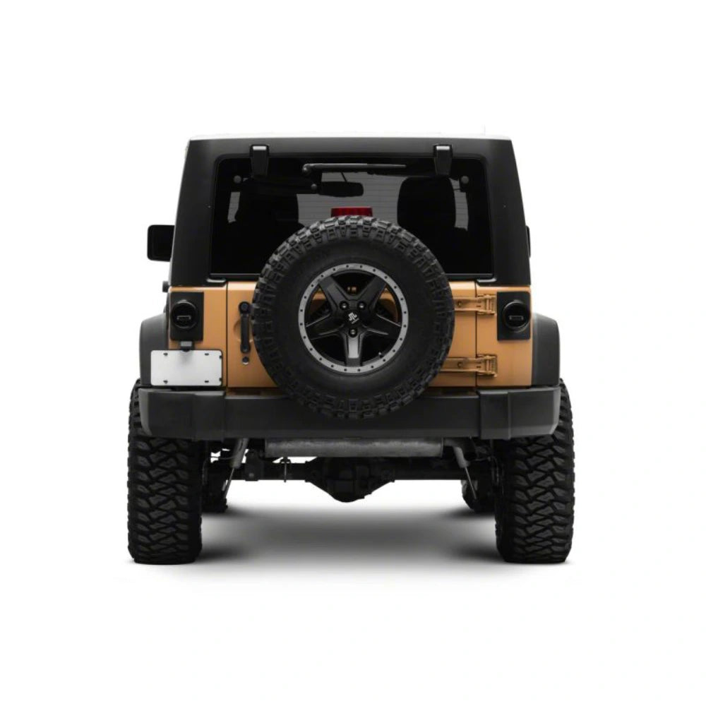 Raxiom 07-18 Jeep Wrangler JK Axial Series Halo LED Tail Lights- Black Housing (Clear Lens) - Raxiom J164240