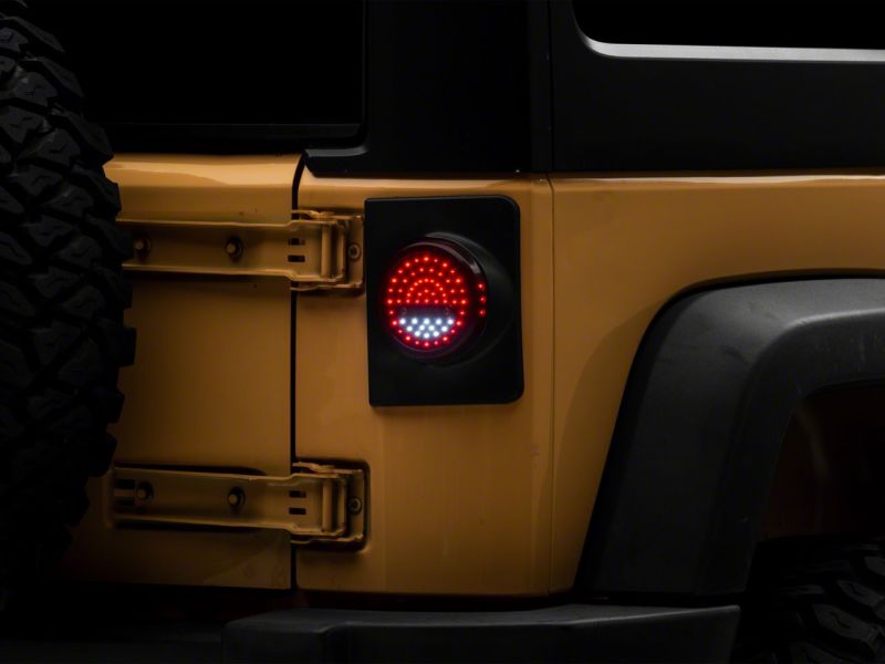 Raxiom Raxiom 07-18 Jeep Wrangler JK Axial Series Halo LED Tail Lights- Black Housing (Clear Lens)