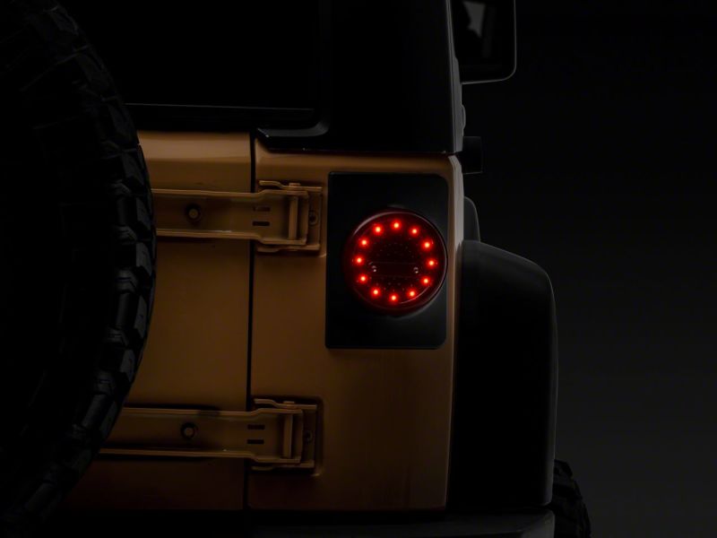 Raxiom Raxiom 07-18 Jeep Wrangler JK Axial Series Halo LED Tail Lights- Black Housing (Clear Lens)