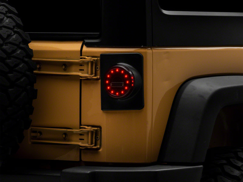 Raxiom Raxiom 07-18 Jeep Wrangler JK Axial Series Halo LED Tail Lights- Black Housing (Clear Lens)