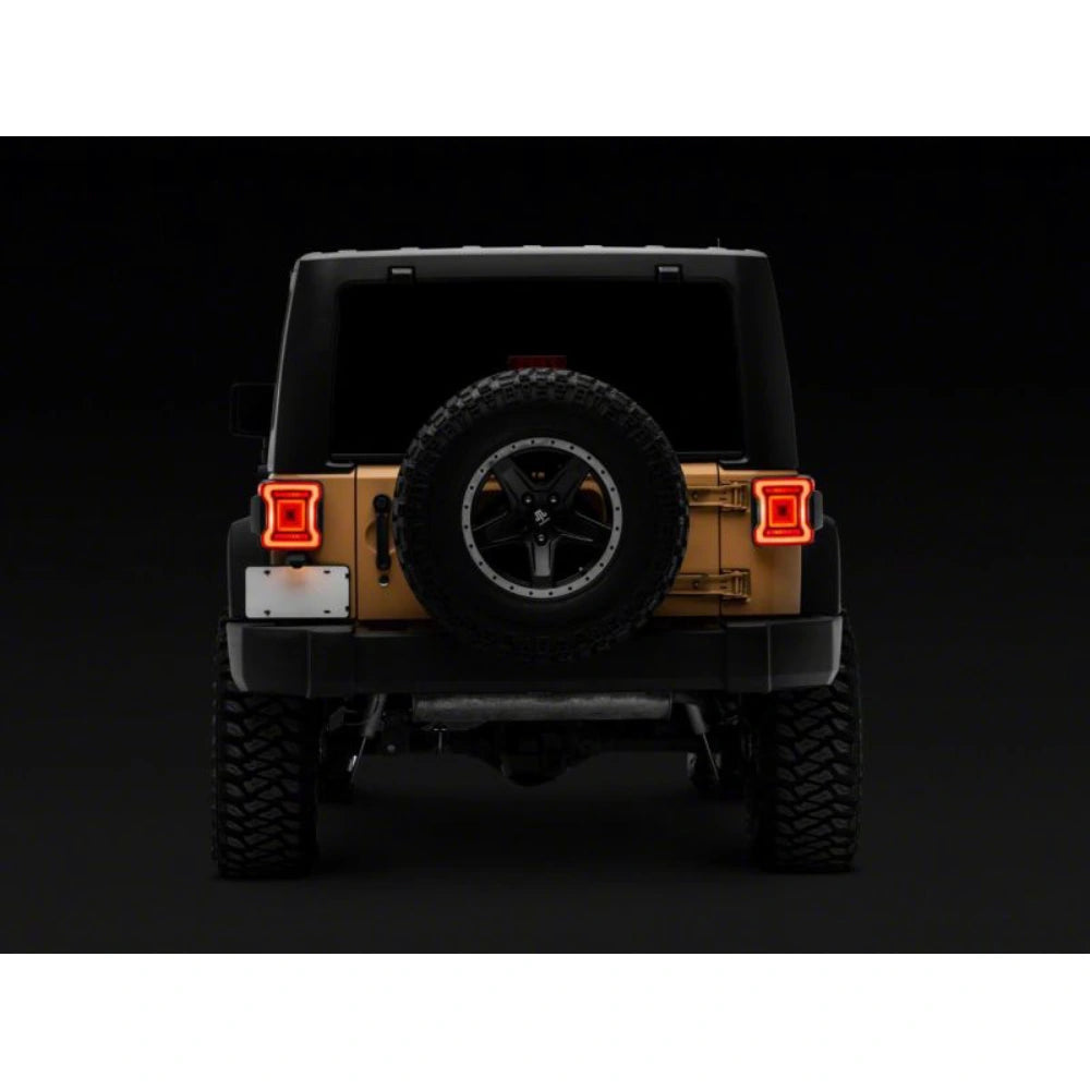 Raxiom 07-18 Jeep Wrangler JK Axial Series JL Style LED Tail Lights- Black Housing- Red Lens - Raxiom J164242