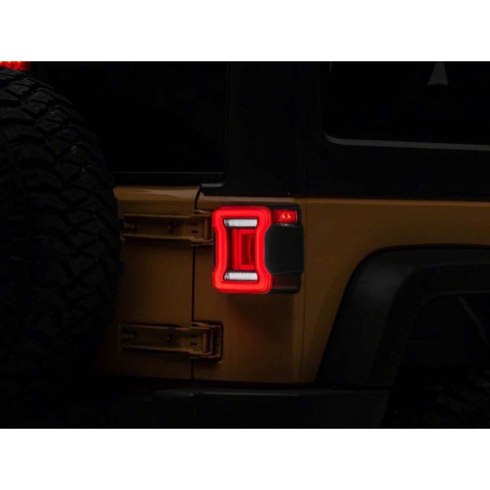 Raxiom 07-18 Jeep Wrangler JK Axial Series JL Style LED Tail Lights- Black Housing- Red Lens - Raxiom J164242