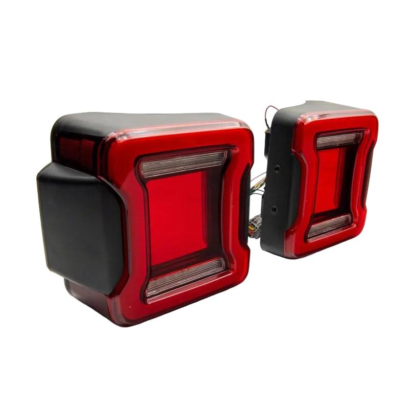 Raxiom Raxiom 07-18 Jeep Wrangler JK Axial Series JL Style LED Tail Lights- Black Housing- Red Lens