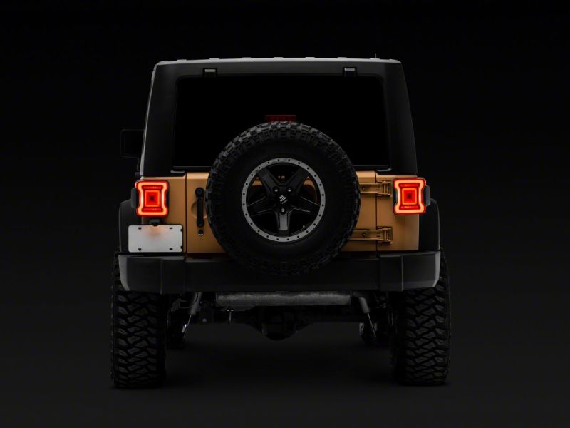 Raxiom Raxiom 07-18 Jeep Wrangler JK Axial Series JL Style LED Tail Lights- Black Housing- Red Lens