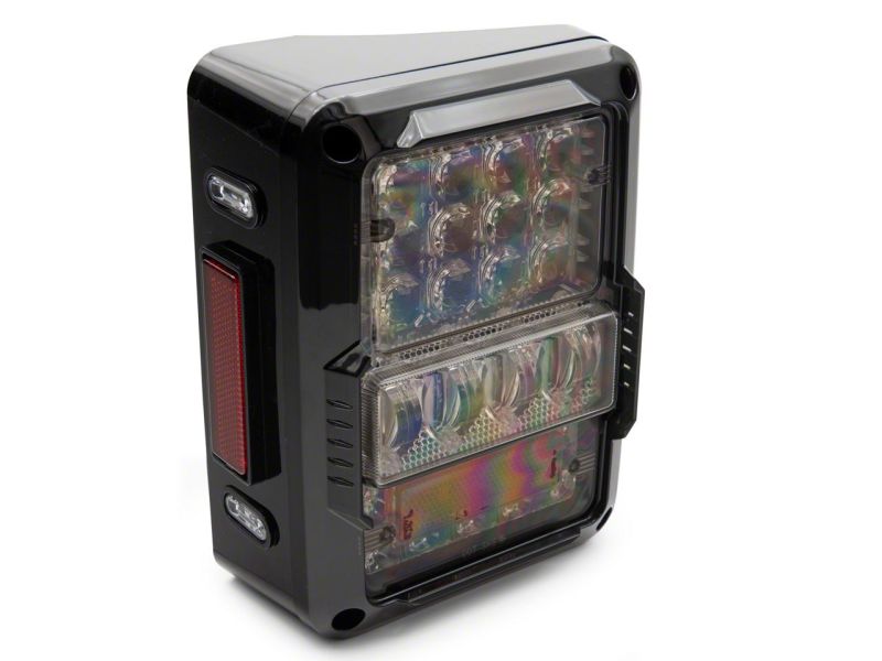 Raxiom Raxiom 07-18 Jeep Wrangler JK Axial Series Lux LED Tail Lights- Black Housing (Clear Lens)