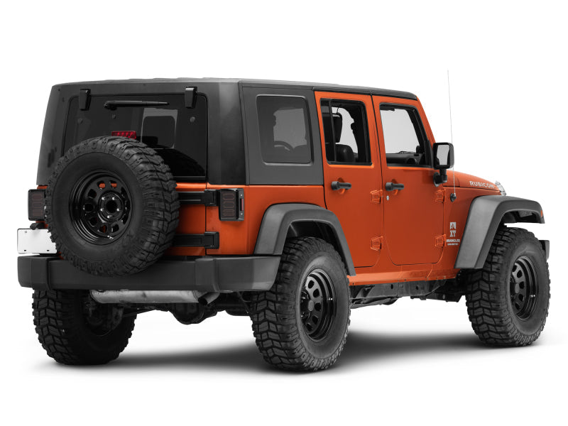 Raxiom 07-18 Jeep Wrangler JK LED Tail Lights- Black Housing (Smoked Lens)-Tail Lights-Raxiom-810020645552-