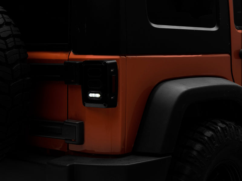 Raxiom 07-18 Jeep Wrangler JK LED Tail Lights- Black Housing (Smoked Lens)-Tail Lights-Raxiom-810020645552-